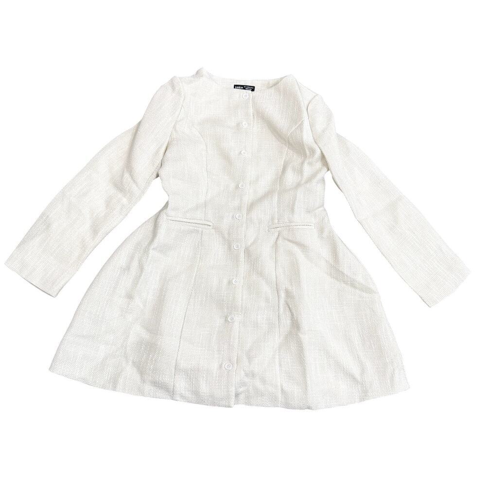 SHEIN White Long Sleeve Mini Dress